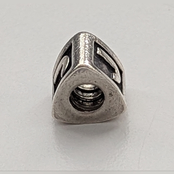 Authentic Pandora Silver Triangular Letter "J" Charm - Picture 2 of 6